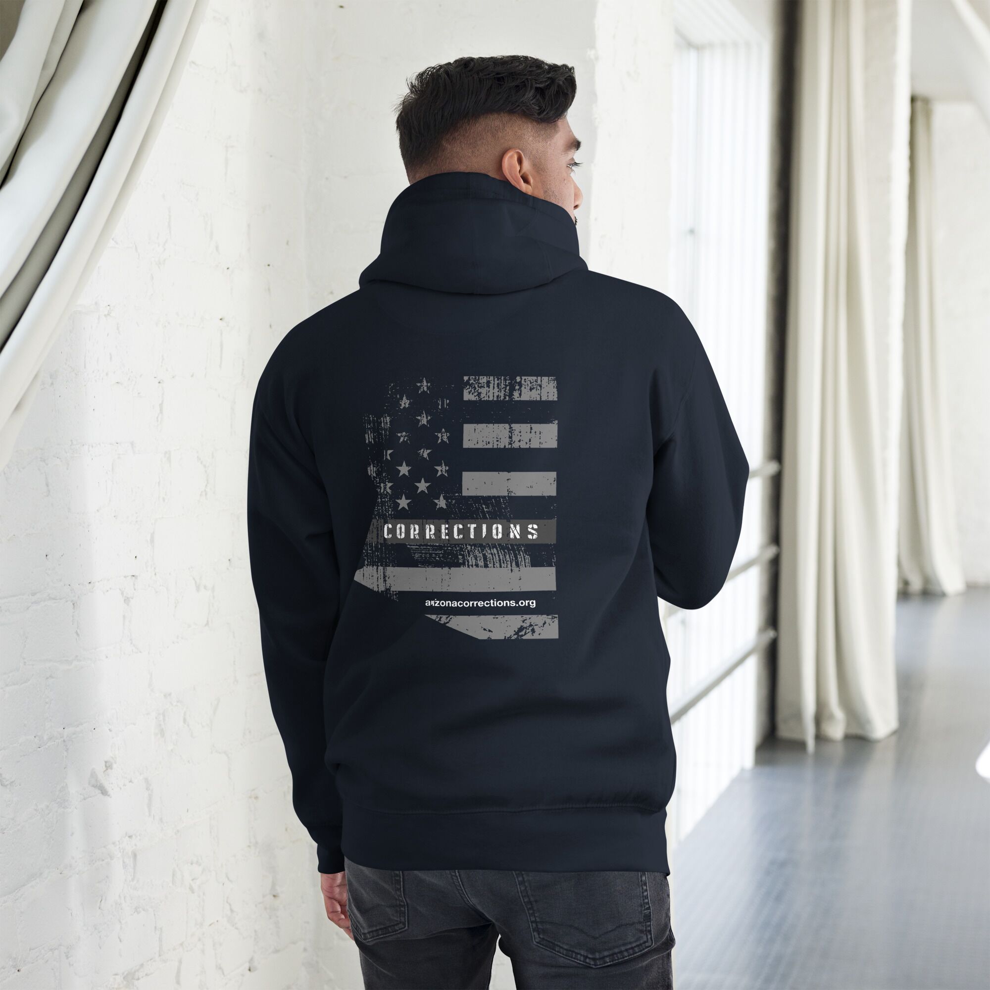 Unisex Hoodie - Arizona Corrections Silver Line Design - Image 7
