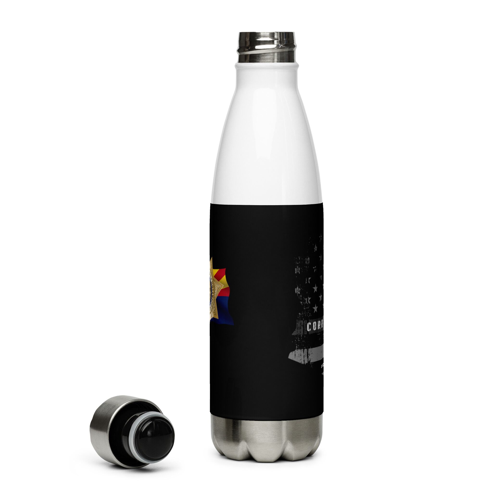 Stainless Steel Water Bottle - Arizona Corrections Flag - Image 3