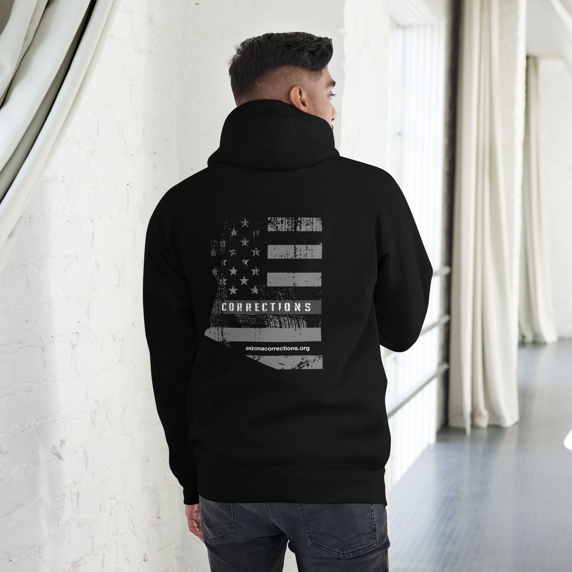 Unisex Hoodie - Arizona Corrections Silver Line Design - Image 5